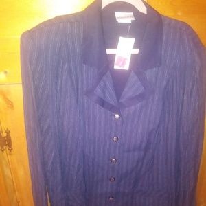 CAREER OPTIONS NAVY STRIPED BLAZER - PLUS (NWT)